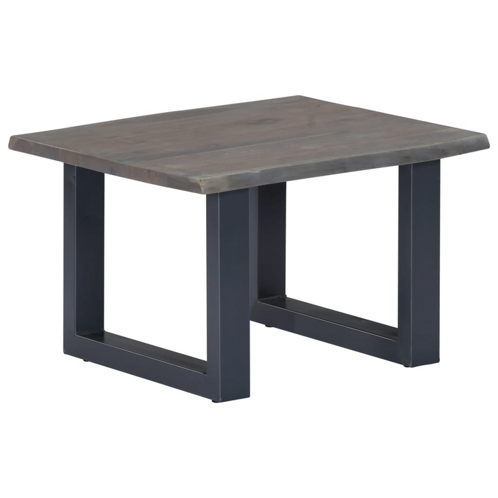 Solid Acacia Wood Live Edge Coffee Table (Grey) - Industrial Style with Powder-Coated Metal Legs - Premium  from Home Treasures - Just £107.99! Shop now at Home Treasures