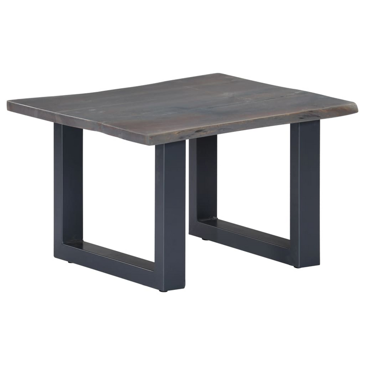 Solid Acacia Wood Live Edge Coffee Table (Grey) - Industrial Style with Powder-Coated Metal Legs - Premium  from Home Treasures - Just £107.99! Shop now at Home Treasures