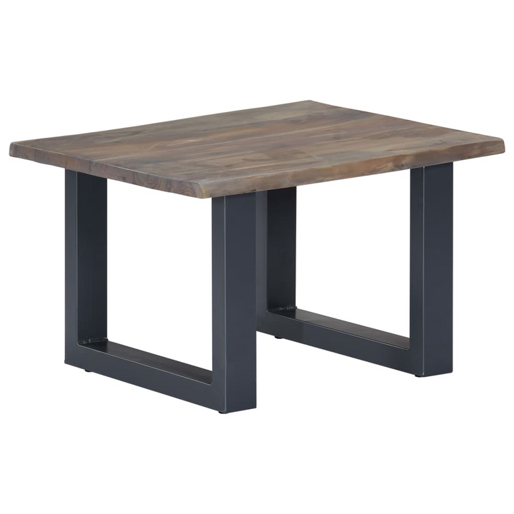 Solid Acacia Wood Live Edge Coffee Table (Grey) - Industrial Style with Powder-Coated Metal Legs - Premium  from Home Treasures - Just £107.99! Shop now at Home Treasures