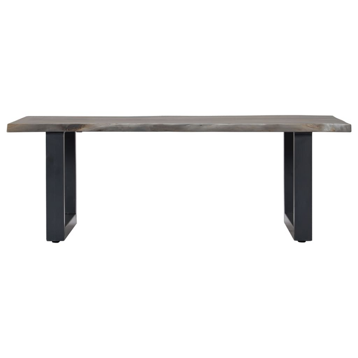 Stylish Solid Acacia Wood Live Edge Coffee Table (Grey) - Industrial Design with Powder-Coated U-Shaped Legs - Perfect for Home or Office - Premium  from Home Treasures - Just £183.99! Shop now at Home Treasures