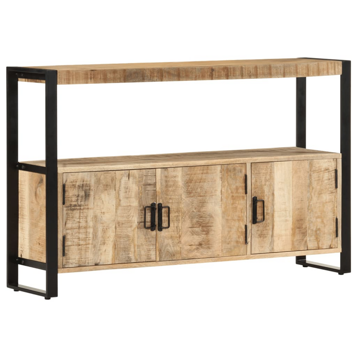 Vintage Solid Mango Wood Side Cabinet - Industrial Style Storage Solution with Powder-Coated Steel Frame - Premium  from Home Treasures - Just £318.99! Shop now at Home Treasures