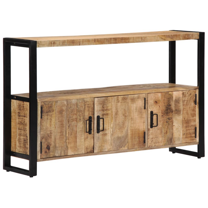 Vintage Solid Mango Wood Side Cabinet - Industrial Style Storage Solution with Powder-Coated Steel Frame - Premium  from Home Treasures - Just £318.99! Shop now at Home Treasures