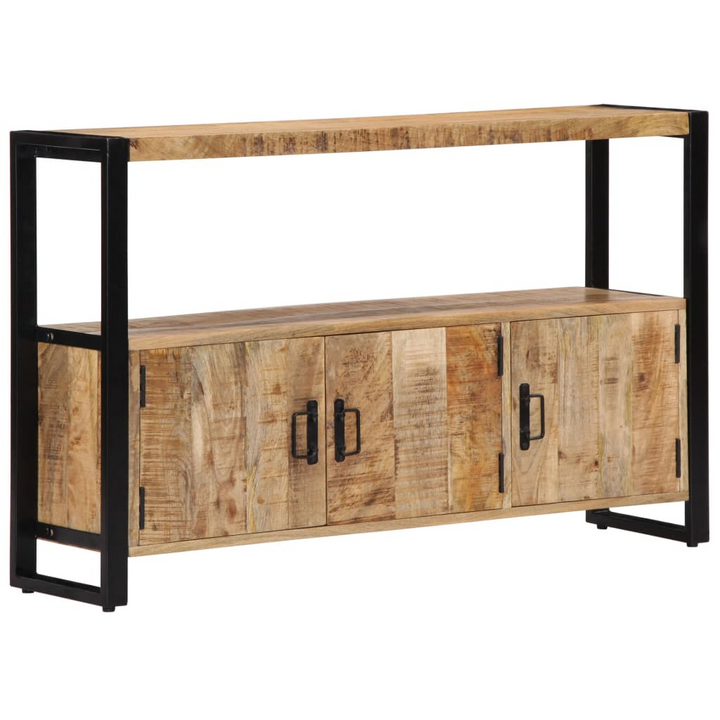 Vintage Solid Mango Wood Side Cabinet - Industrial Style Storage Solution with Powder-Coated Steel Frame - Premium  from Home Treasures - Just £318.99! Shop now at Home Treasures