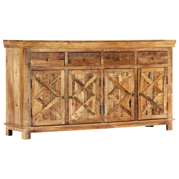 Rustic Solid Mango Wood Sideboard with 4 Drawers – Handcrafted Indian Style 160 x 40 x 85cm - Premium  from Home Treasures - Just £1058.99! Shop now at Home Treasures