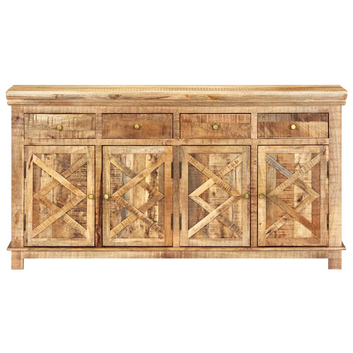 Rustic Solid Mango Wood Sideboard with 4 Drawers – Handcrafted Indian Style 160 x 40 x 85cm - Premium  from Home Treasures - Just £1058.99! Shop now at Home Treasures