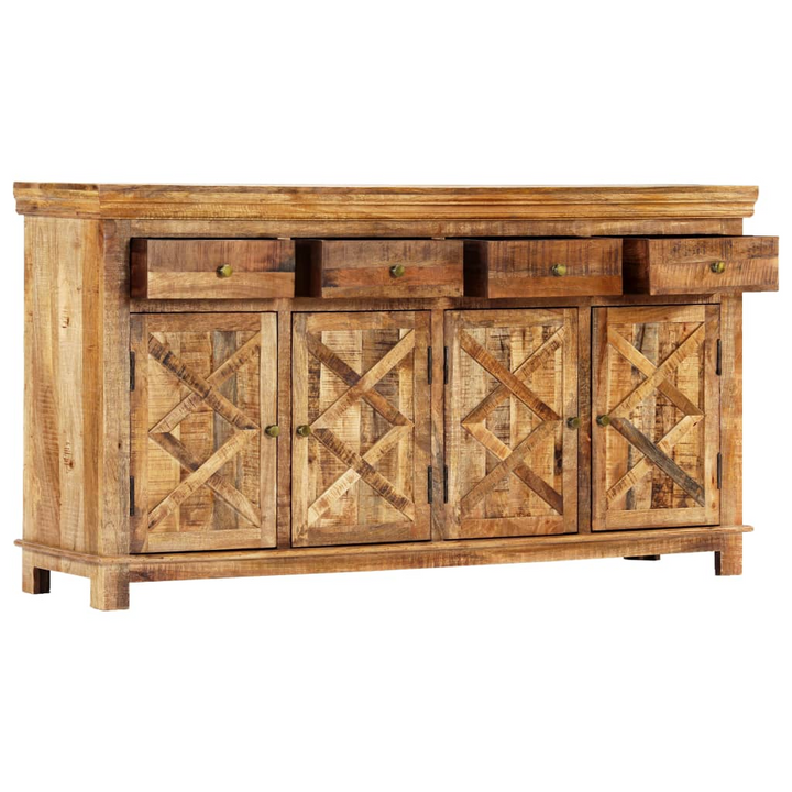 Rustic Solid Mango Wood Sideboard with 4 Drawers – Handcrafted Indian Style 160 x 40 x 85cm - Premium  from Home Treasures - Just £1058.99! Shop now at Home Treasures