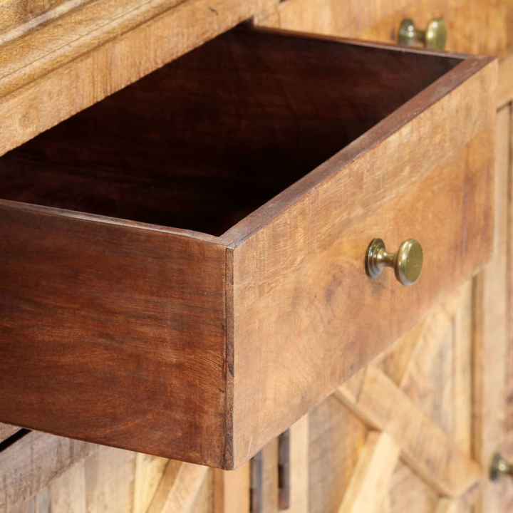 Rustic Solid Mango Wood Sideboard with 4 Drawers – Handcrafted Indian Style 160 x 40 x 85cm - Premium  from Home Treasures - Just £1058.99! Shop now at Home Treasures