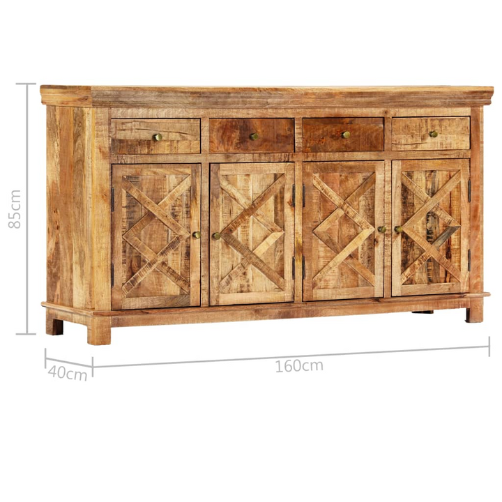 Rustic Solid Mango Wood Sideboard with 4 Drawers – Handcrafted Indian Style 160 x 40 x 85cm - Premium  from Home Treasures - Just £1058.99! Shop now at Home Treasures