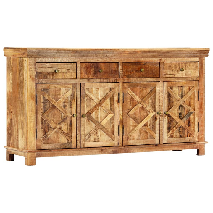 Rustic Solid Mango Wood Sideboard with 4 Drawers – Handcrafted Indian Style 160 x 40 x 85cm - Premium  from Home Treasures - Just £1058.99! Shop now at Home Treasures