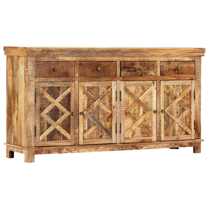 Rustic Solid Mango Wood Sideboard with 4 Drawers – Handcrafted Indian Style 160 x 40 x 85cm - Premium  from Home Treasures - Just £1058.99! Shop now at Home Treasures