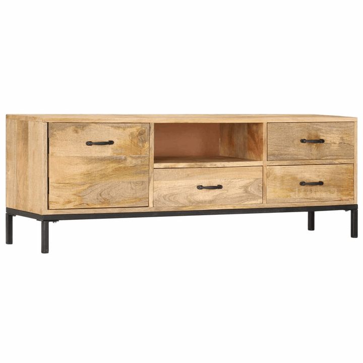 Antique Style Solid Mango Wood TV Cabinet - 130x30x45cm - Vintage Charm with Modern Durability - Premium  from Home Treasures - Just £293.99! Shop now at Home Treasures