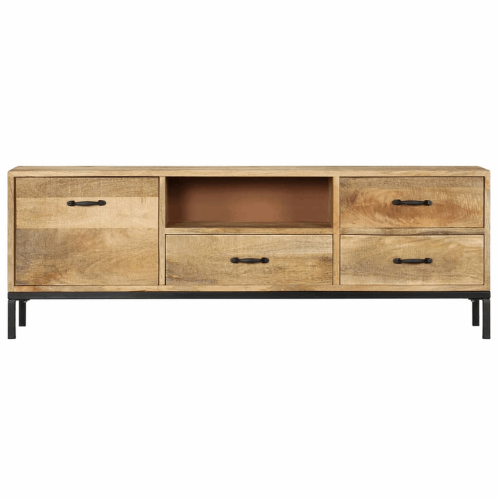 Antique Style Solid Mango Wood TV Cabinet - 130x30x45cm - Vintage Charm with Modern Durability - Premium  from Home Treasures - Just £293.99! Shop now at Home Treasures