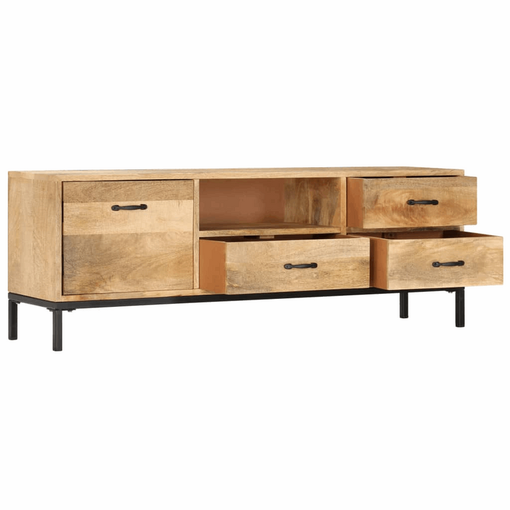 Antique Style Solid Mango Wood TV Cabinet - 130x30x45cm - Vintage Charm with Modern Durability - Premium  from Home Treasures - Just £293.99! Shop now at Home Treasures