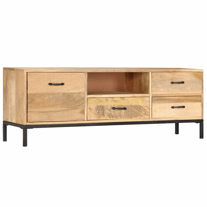 Antique Style Solid Mango Wood TV Cabinet - 130x30x45cm - Vintage Charm with Modern Durability - Premium  from Home Treasures - Just £293.99! Shop now at Home Treasures