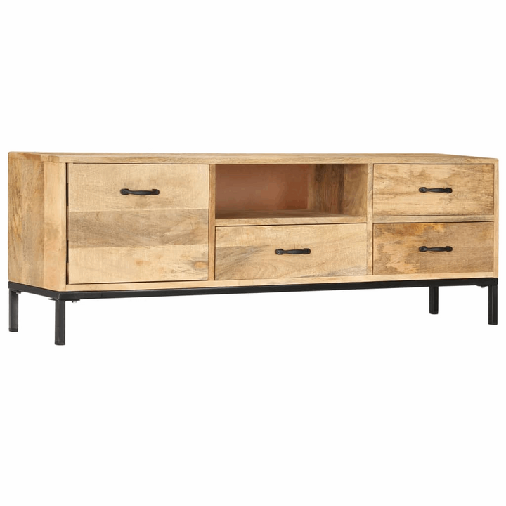 Antique Style Solid Mango Wood TV Cabinet - 130x30x45cm - Vintage Charm with Modern Durability - Premium  from Home Treasures - Just £293.99! Shop now at Home Treasures