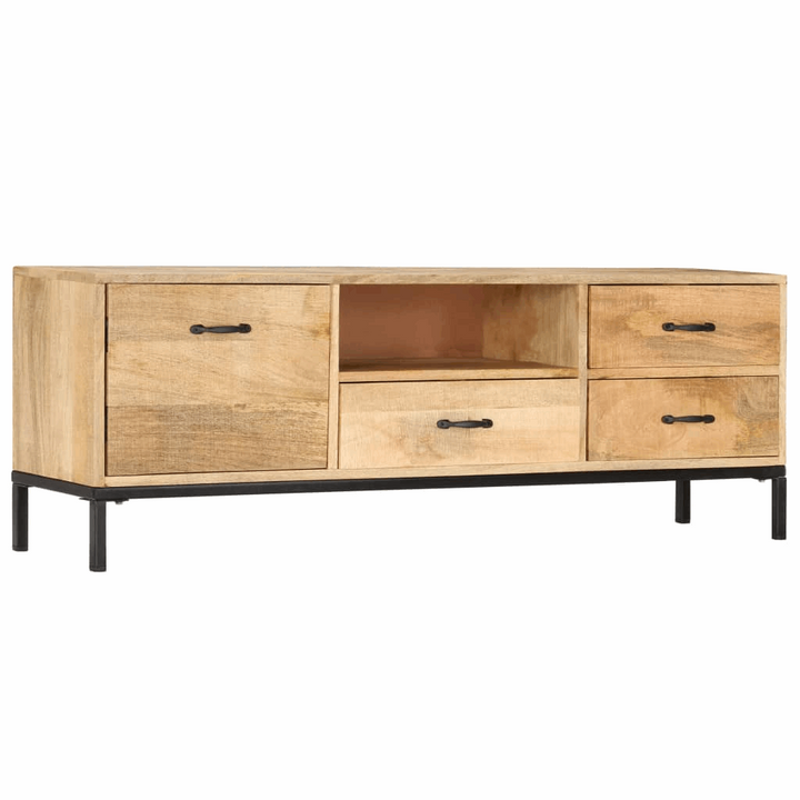 Antique Style Solid Mango Wood TV Cabinet - 130x30x45cm - Vintage Charm with Modern Durability - Premium  from Home Treasures - Just £293.99! Shop now at Home Treasures