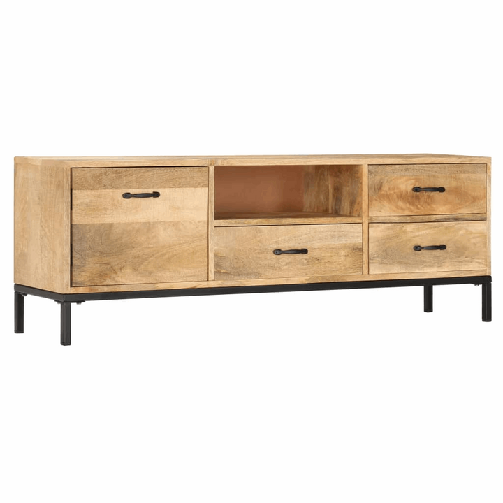 Antique Style Solid Mango Wood TV Cabinet - 130x30x45cm - Vintage Charm with Modern Durability - Premium  from Home Treasures - Just £293.99! Shop now at Home Treasures