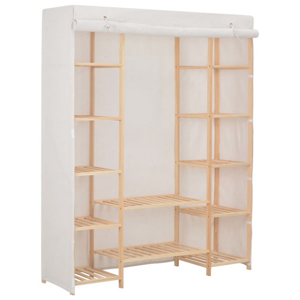 Fabric Wardrobe in White – 135x40x170 cm | Durable & Stylish Closet Organizer - Premium  from Home Treasures - Just £197.99! Shop now at Home Treasures