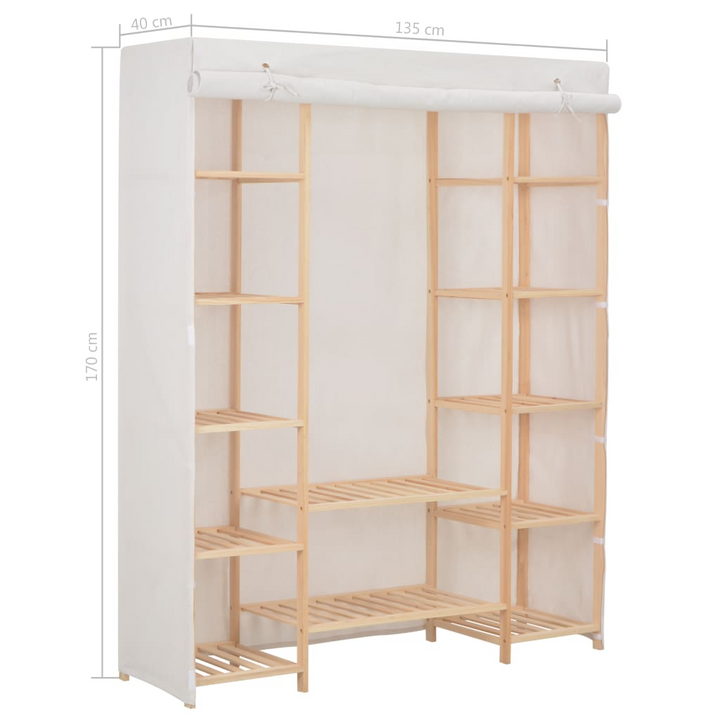 Fabric Wardrobe in White – 135x40x170 cm | Durable & Stylish Closet Organizer - Premium  from Home Treasures - Just £181.99! Shop now at Home Treasures