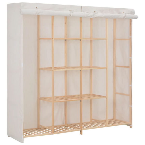 Fabric Wardrobe in White - 173x40x170 cm | Stylish Clothes Storage Solution - Premium  from Home Treasures - Just £267.99! Shop now at Home Treasures