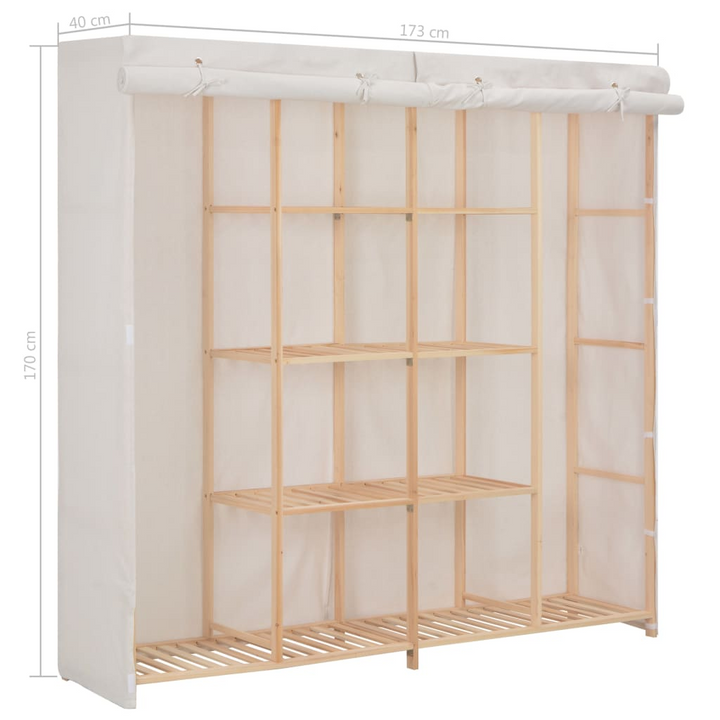 Fabric Wardrobe in White - 173x40x170 cm | Stylish Clothes Storage Solution - Premium  from Home Treasures - Just £267.99! Shop now at Home Treasures