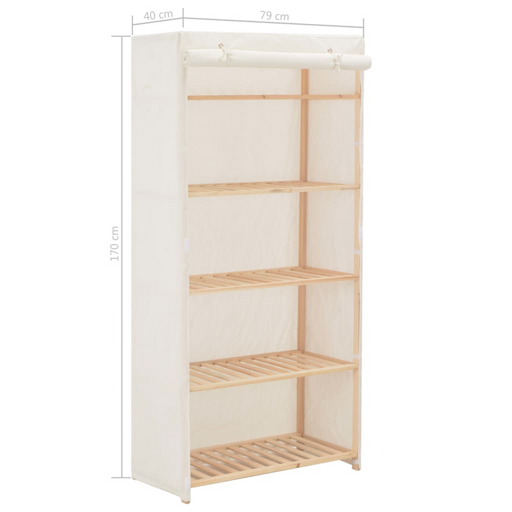 Fabric Wardrobe in White - 79x40x170 cm | Stylish & Practical Storage Solution for Modern Homes - Premium  from Home Treasures - Just £154.99! Shop now at Home Treasures