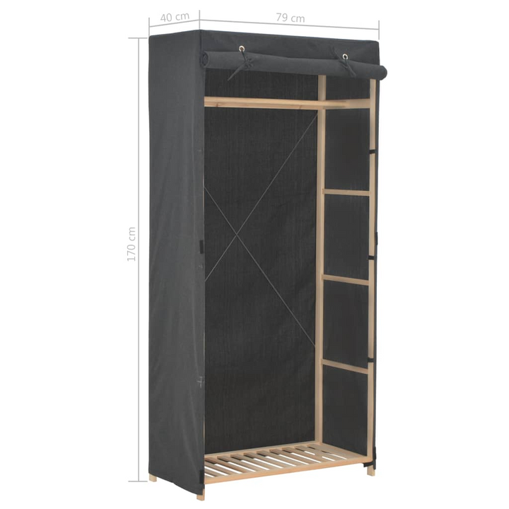 Fabric Wardrobe in Grey 79x40x170 cm – Stylish & Practical Storage Solution for Modern Homes - Premium  from Home Treasures - Just £124.99! Shop now at Home Treasures