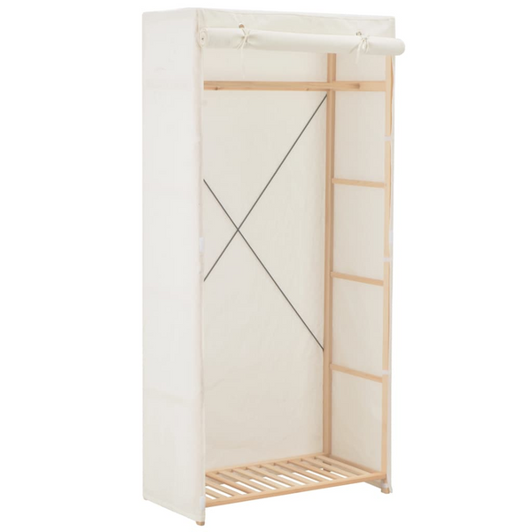 Fabric Wardrobe in White - Elegant Storage Solution, 79x40x170 cm - Premium  from Home Treasures - Just £123.99! Shop now at Home Treasures