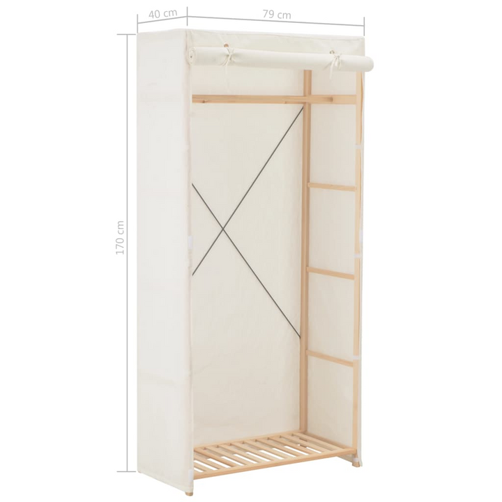 Fabric Wardrobe in White - Elegant Storage Solution, 79x40x170 cm - Premium  from Home Treasures - Just £123.99! Shop now at Home Treasures