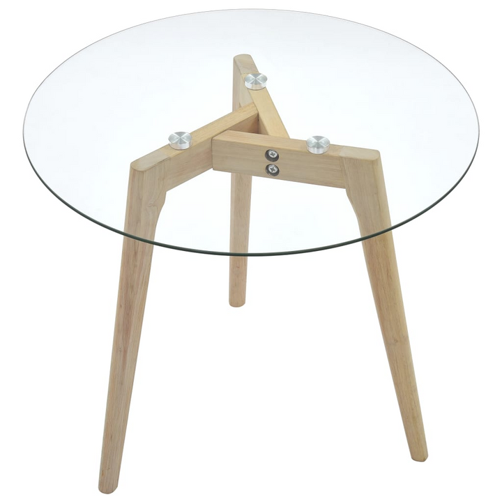 Elegant Side Table Set of 2 with Tempered Glass Tops and Oak Wood Legs - Modern Nesting Tables for Your Living Room and Office - Premium  from Home Treasures - Just £77.99! Shop now at Home Treasures