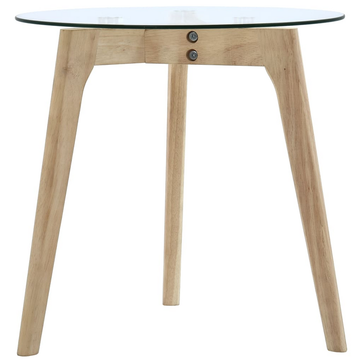 Elegant Side Table Set of 2 with Tempered Glass Tops and Oak Wood Legs - Modern Nesting Tables for Your Living Room and Office - Premium  from Home Treasures - Just £77.99! Shop now at Home Treasures