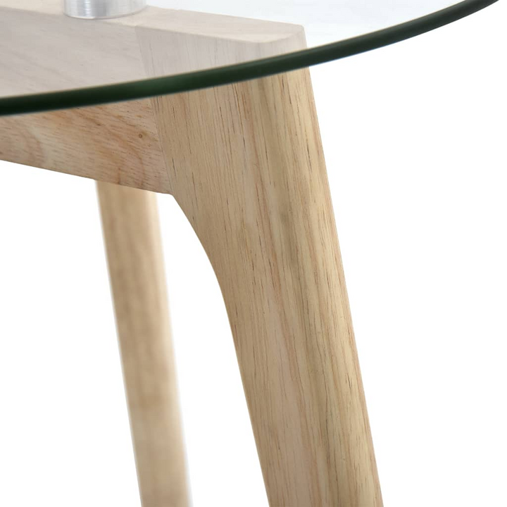 Elegant Side Table Set of 2 with Tempered Glass Tops and Oak Wood Legs - Modern Nesting Tables for Your Living Room and Office - Premium  from Home Treasures - Just £77.99! Shop now at Home Treasures