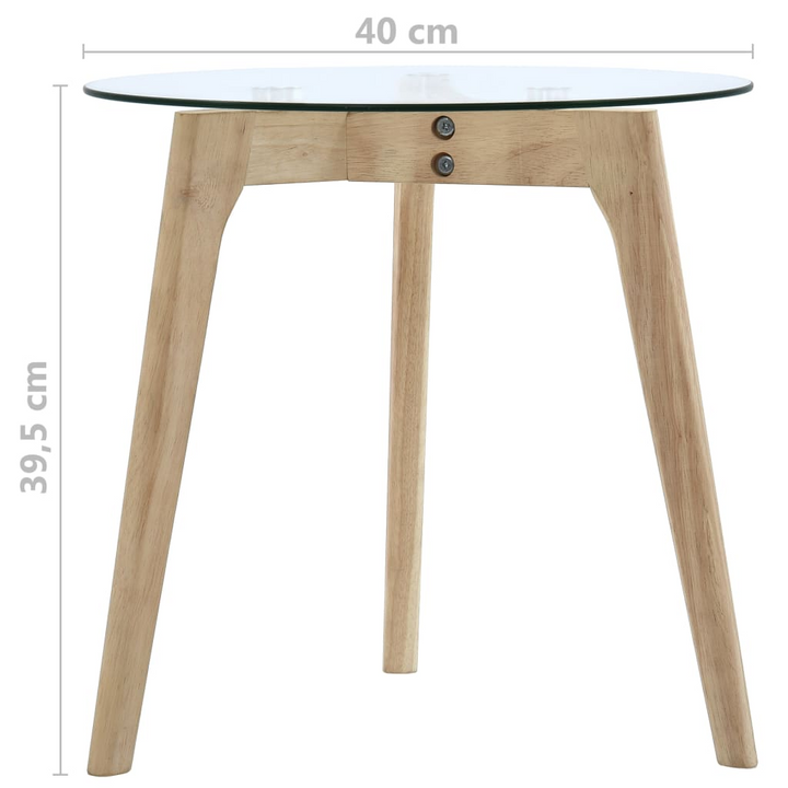 Elegant Side Table Set of 2 with Tempered Glass Tops and Oak Wood Legs - Modern Nesting Tables for Your Living Room and Office - Premium  from Home Treasures - Just £77.99! Shop now at Home Treasures