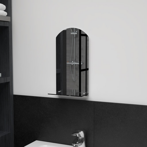 Modern Wall Mirror with Shelf - 20x40 cm Tempered Glass for Bathroom, Living Room, or Bedroom - Easy Wall Mounting - Premium  from Home Treasures - Just £16.99! Shop now at Home Treasures