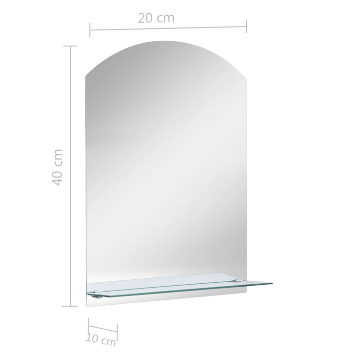 Modern Wall Mirror with Shelf - 20x40 cm Tempered Glass for Bathroom, Living Room, or Bedroom - Easy Wall Mounting - Premium  from Home Treasures - Just £16.99! Shop now at Home Treasures