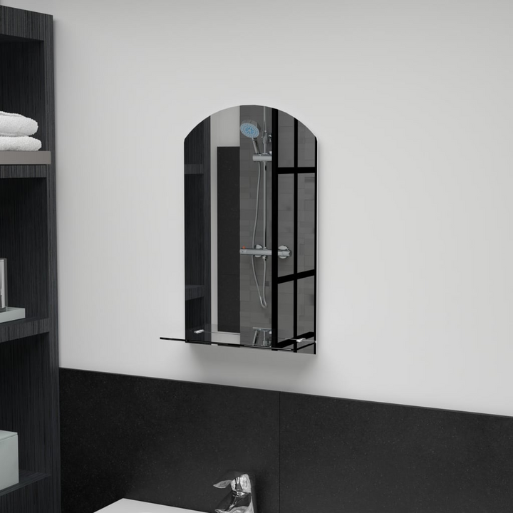 Modern Tempered Glass Wall Mirror with Shelf 30x50 cm - Perfect for Bathroom & Living Room Decor - Premium  from Home Treasures - Just £26.99! Shop now at Home Treasures