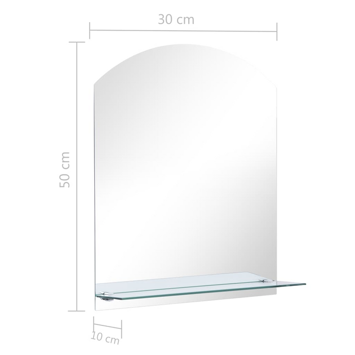 Modern Tempered Glass Wall Mirror with Shelf 30x50 cm - Perfect for Bathroom & Living Room Decor - Premium  from Home Treasures - Just £26.99! Shop now at Home Treasures