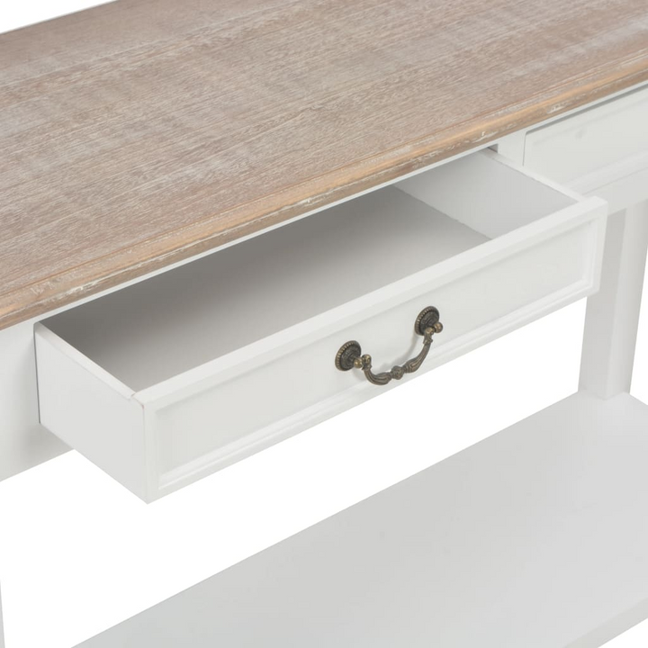 Elegant White Console Table - 110 x 35 x 80 cm | Stylish & Versatile with Drawers and Shelf - Premium  from Home Treasures - Just £183.99! Shop now at Home Treasures