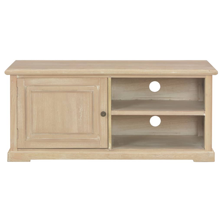 Natural Wood TV Cabinet with Storage – 90 x 30 x 40 cm | Modern TV Stand with 1 Door & 2 Open Compartments | Perfect for Living Rooms - Premium  from Home Treasures - Just £140.99! Shop now at Home Treasures