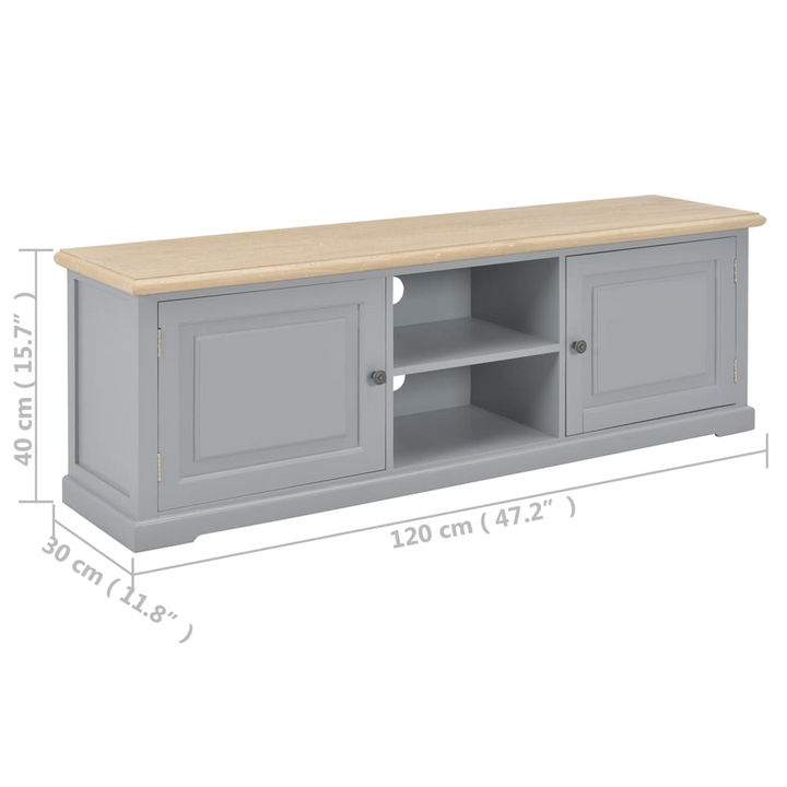 Elegant TV Cabinet in Grey – Stylish 120 x 30 x 40 cm Modern Wooden Stand with Storage - Premium  from Home Treasures - Just £152.99! Shop now at Home Treasures