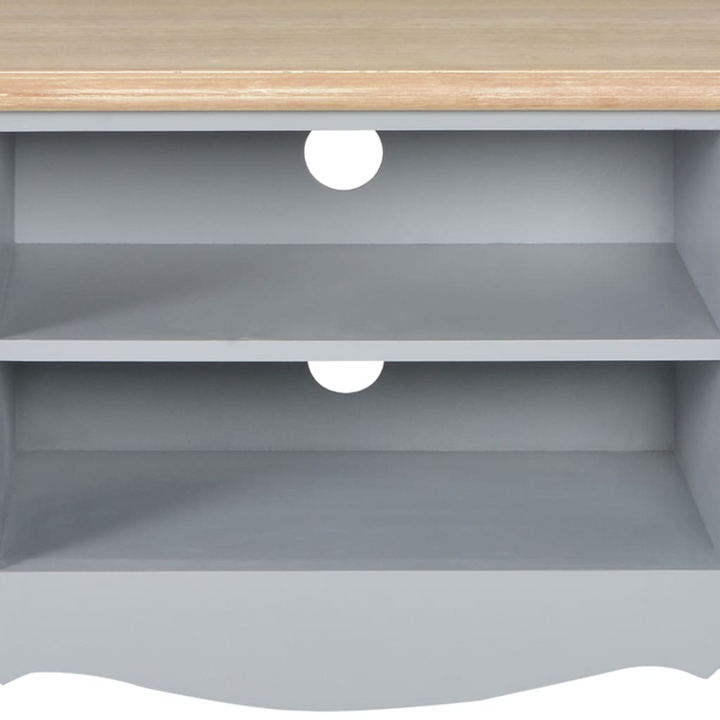 Solid Pine TV Cabinet (Grey) - 120 x 30 x 40 cm | Stylish & Practical Entertainment Unit with Storage - Premium  from Home Treasures - Just £136.99! Shop now at Home Treasures