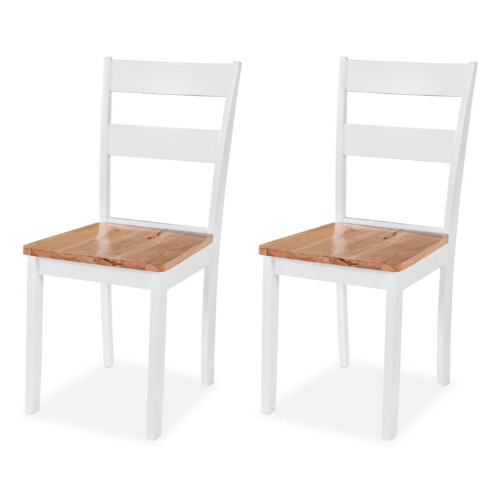 Elegant 3-Piece Dining Set in White with Drop-Leaf Table and Rubberwood Chairs - Premium  from Home Treasures - Just £295.99! Shop now at Home Treasures