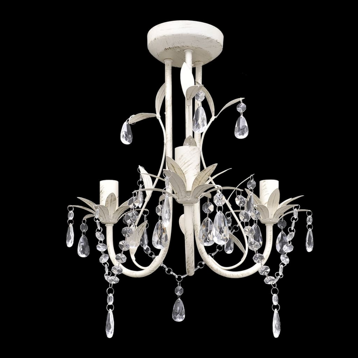 Elegant White Crystal Pendant Chandeliers, Set of 4 - Perfect for Foyers, Dining Rooms, and Living Rooms - Premium  from Home Treasures - Just £218.99! Shop now at Home Treasures