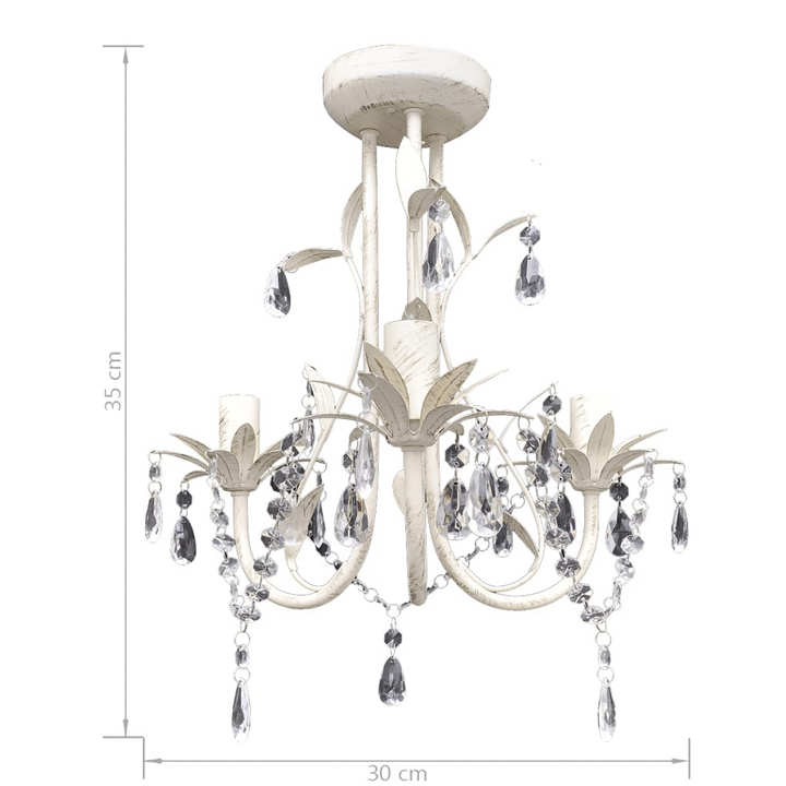 Elegant White Crystal Pendant Chandeliers, Set of 4 - Perfect for Foyers, Dining Rooms, and Living Rooms - Premium  from Home Treasures - Just £218.99! Shop now at Home Treasures