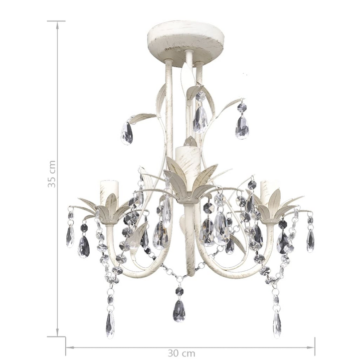 Elegant White Crystal Pendant Chandeliers, Set of 2 - Luxurious Lighting for Any Room - Premium  from Home Treasures - Just £109.99! Shop now at Home Treasures