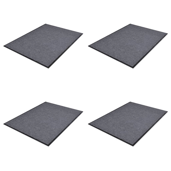 PVC Door Mats - 4 Piece Set, Non-Skid, Easy Clean, 90x60 cm, Grey | Perfect for Home & Office - Premium  from Home Treasures - Just £92.99! Shop now at Home Treasures