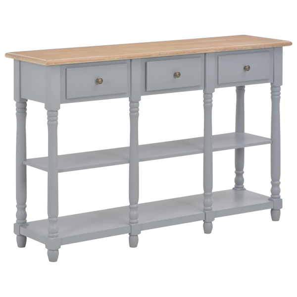 Elegant Console Table in Grey - 120 x 30 x 76 cm - Versatile MDF and Pine Wood Side Table with Drawers and Shelves - Premium  from Home Treasures - Just £197.99! Shop now at Home Treasures