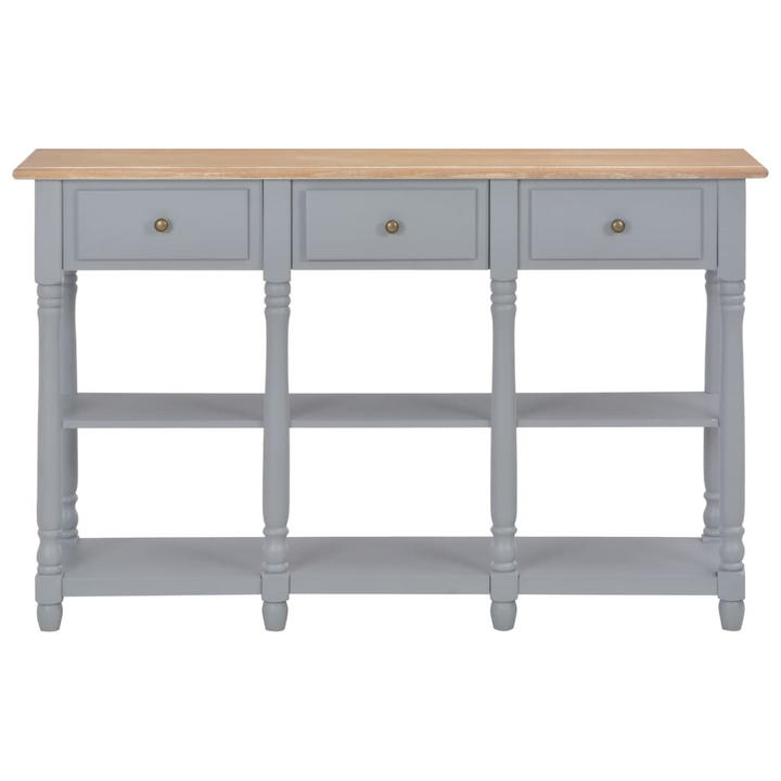 Elegant Console Table in Grey - 120 x 30 x 76 cm - Versatile MDF and Pine Wood Side Table with Drawers and Shelves - Premium  from Home Treasures - Just £197.99! Shop now at Home Treasures