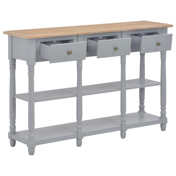 Elegant Console Table in Grey - 120 x 30 x 76 cm - Versatile MDF and Pine Wood Side Table with Drawers and Shelves - Premium  from Home Treasures - Just £197.99! Shop now at Home Treasures