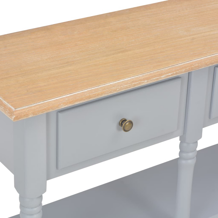 Elegant Console Table in Grey - 120 x 30 x 76 cm - Versatile MDF and Pine Wood Side Table with Drawers and Shelves - Premium  from Home Treasures - Just £197.99! Shop now at Home Treasures